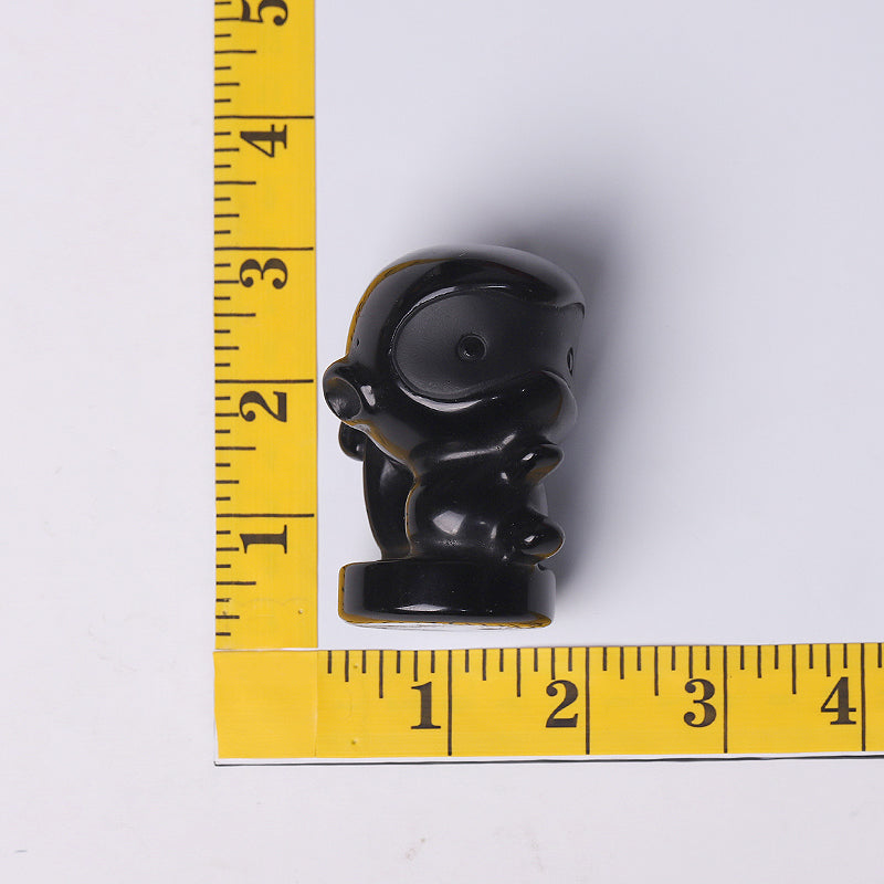 3-Inch Black Obsidian Crystal Figurine Carving