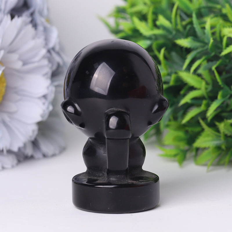 3-Inch Black Obsidian Crystal Figurine Carving