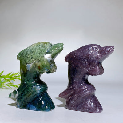 Figurine de dauphin en cristal sculpté de 7,6 cm Cristaux de guérison