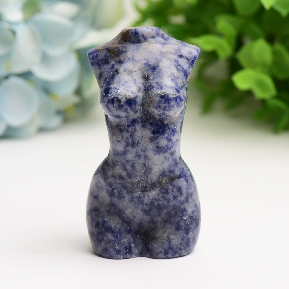 Figurine de torse en cristal sculptée de 7,6 cm | Sons de guérison