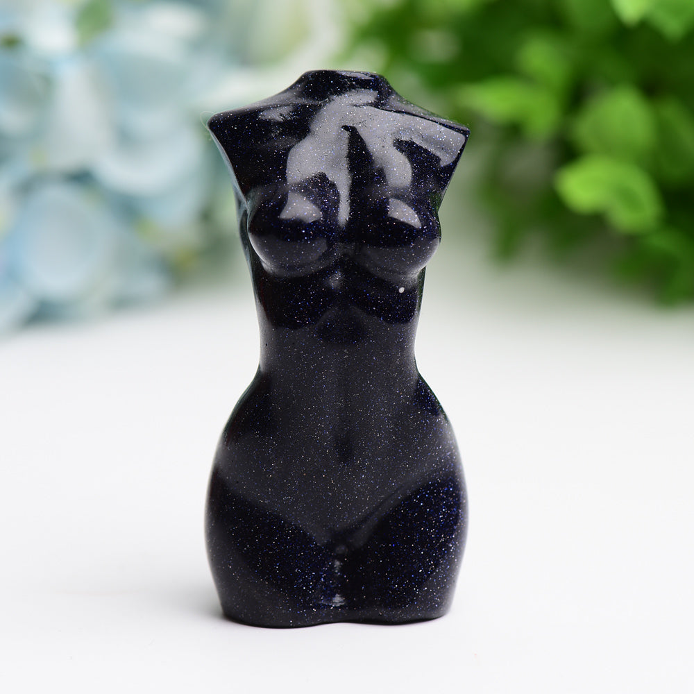 Figurine de torse en cristal sculptée de 7,6 cm | Sons de guérison
