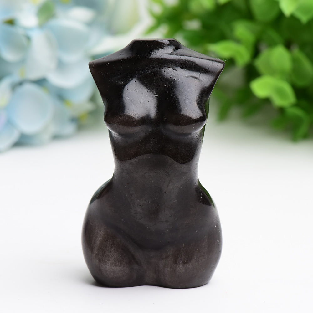 Figurine de torse en cristal sculptée de 7,6 cm | Sons de guérison