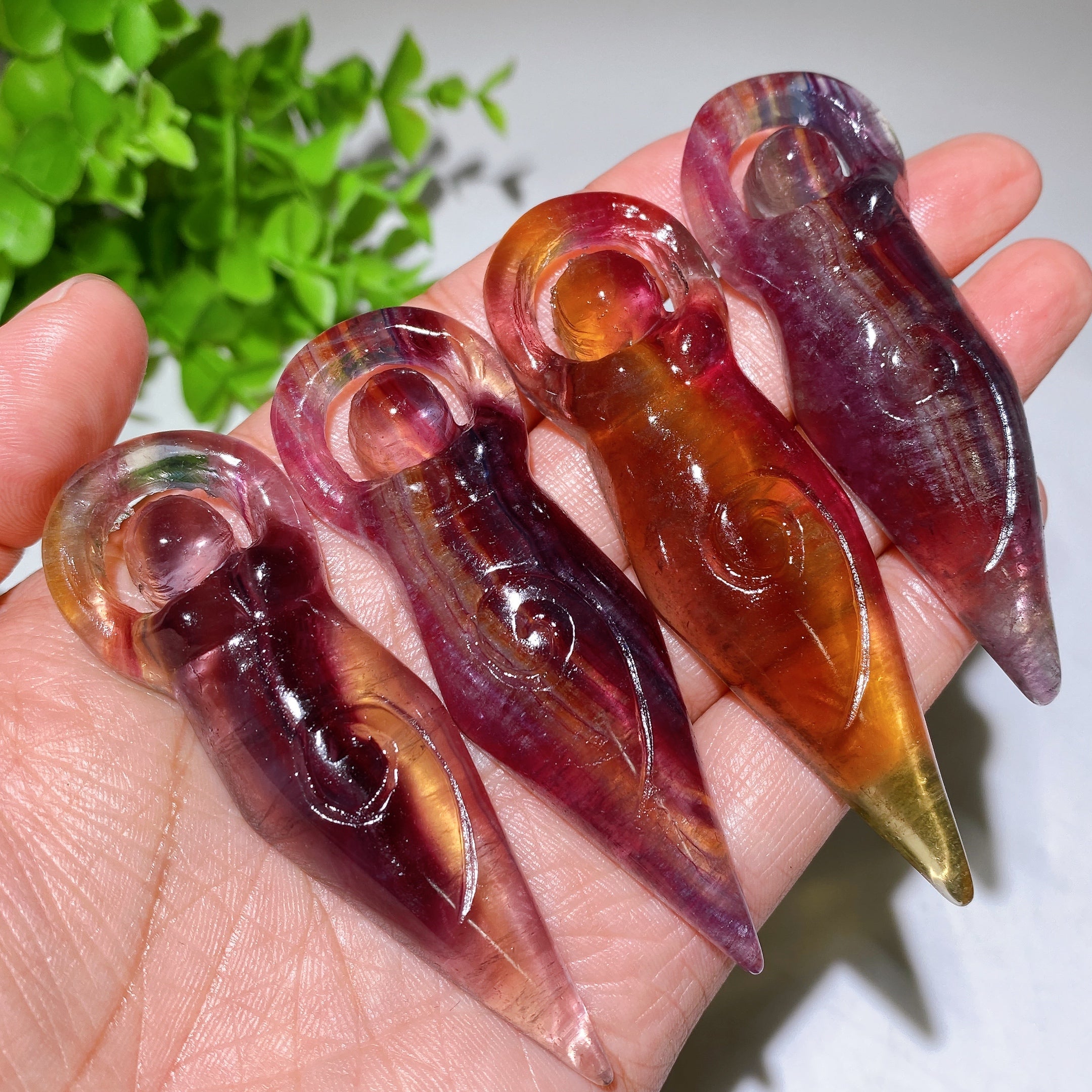 3-inch Fluorite Goddess Crystal Figurine for Healing Energy