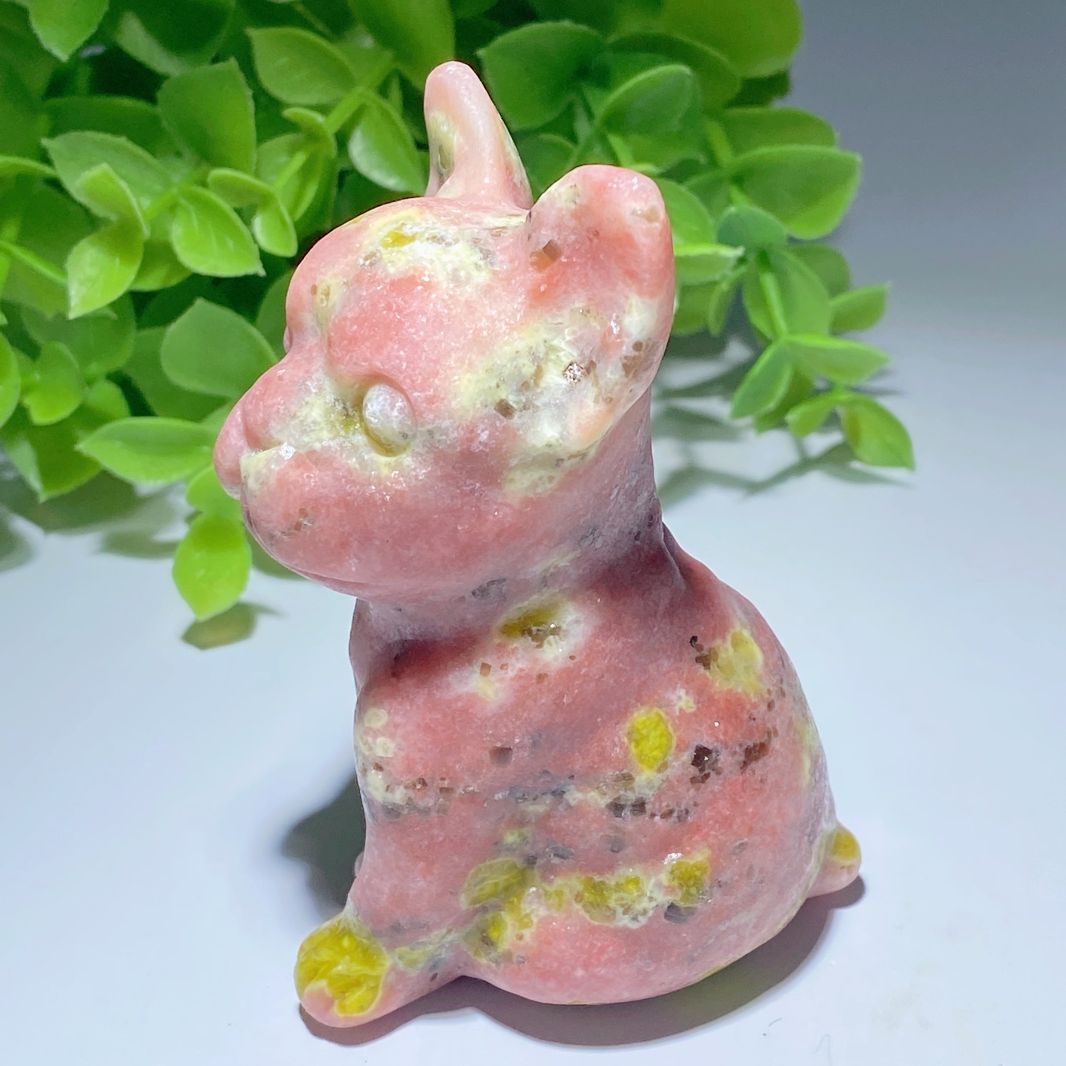 3-Inch Jade French Bulldog Crystal Figurine for Healing