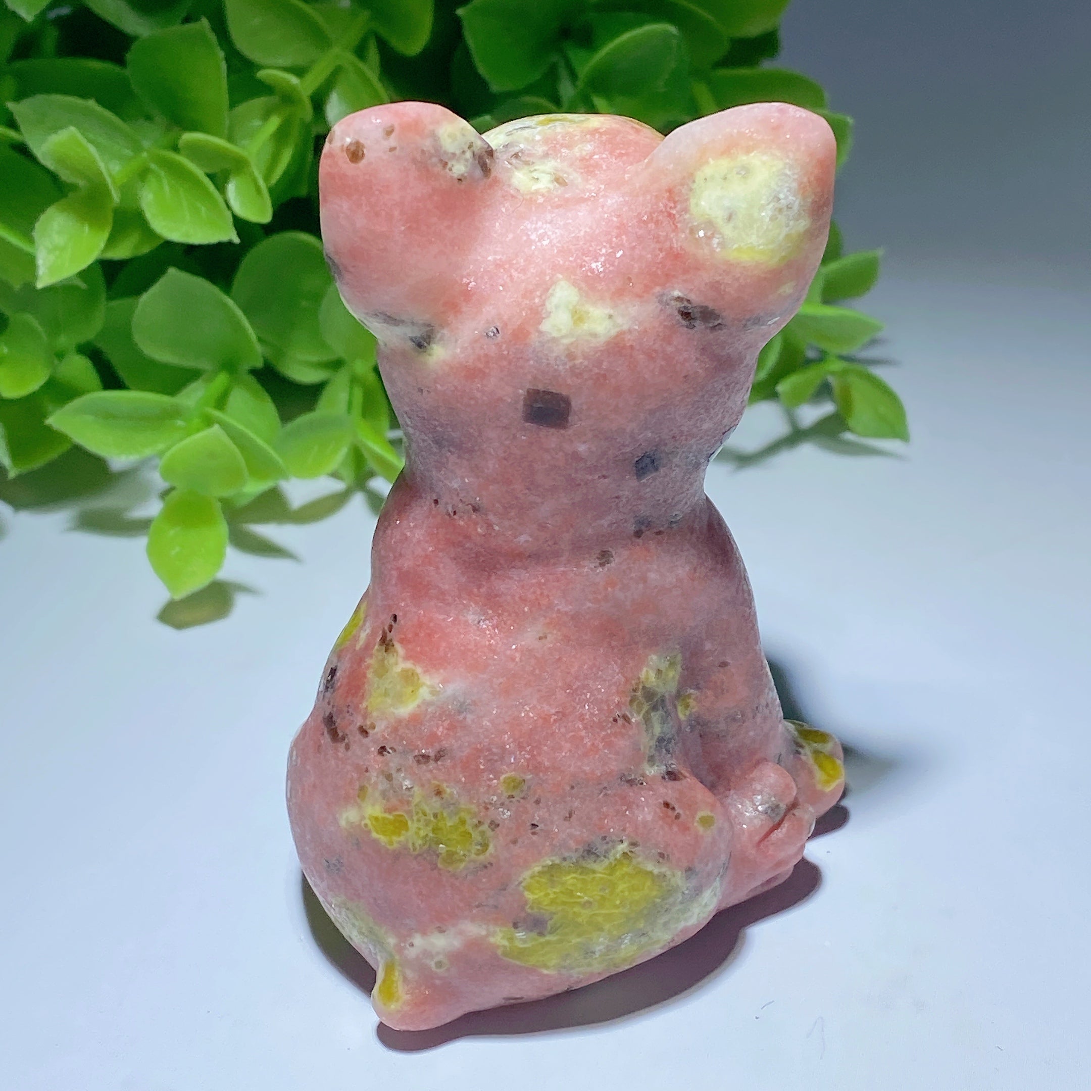 3-Inch Jade French Bulldog Crystal Figurine for Healing