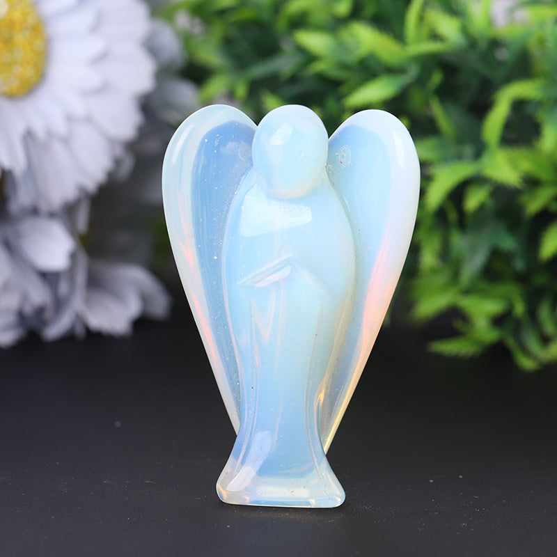 3 inch Opalite Angel Crystal Carving for Healing