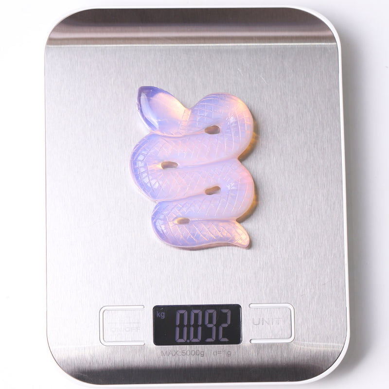 Figurine de serpent en cristal d'opalite rose de 7,6 cm pour la guérison