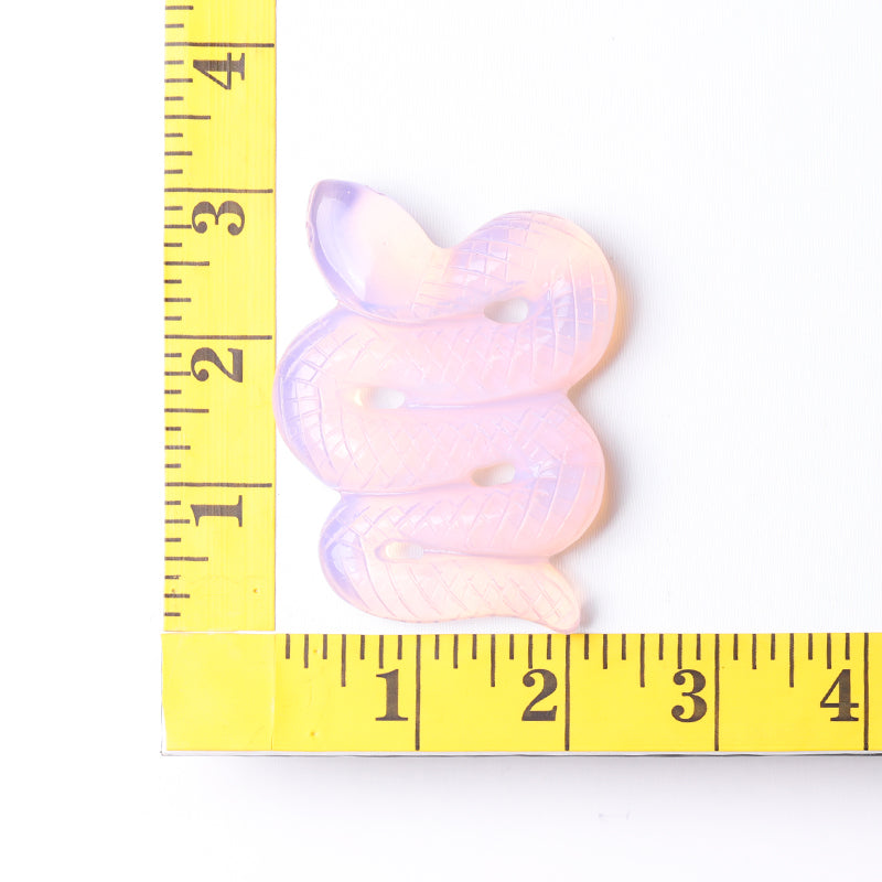 Figurine de serpent en cristal d'opalite rose de 7,6 cm pour la guérison