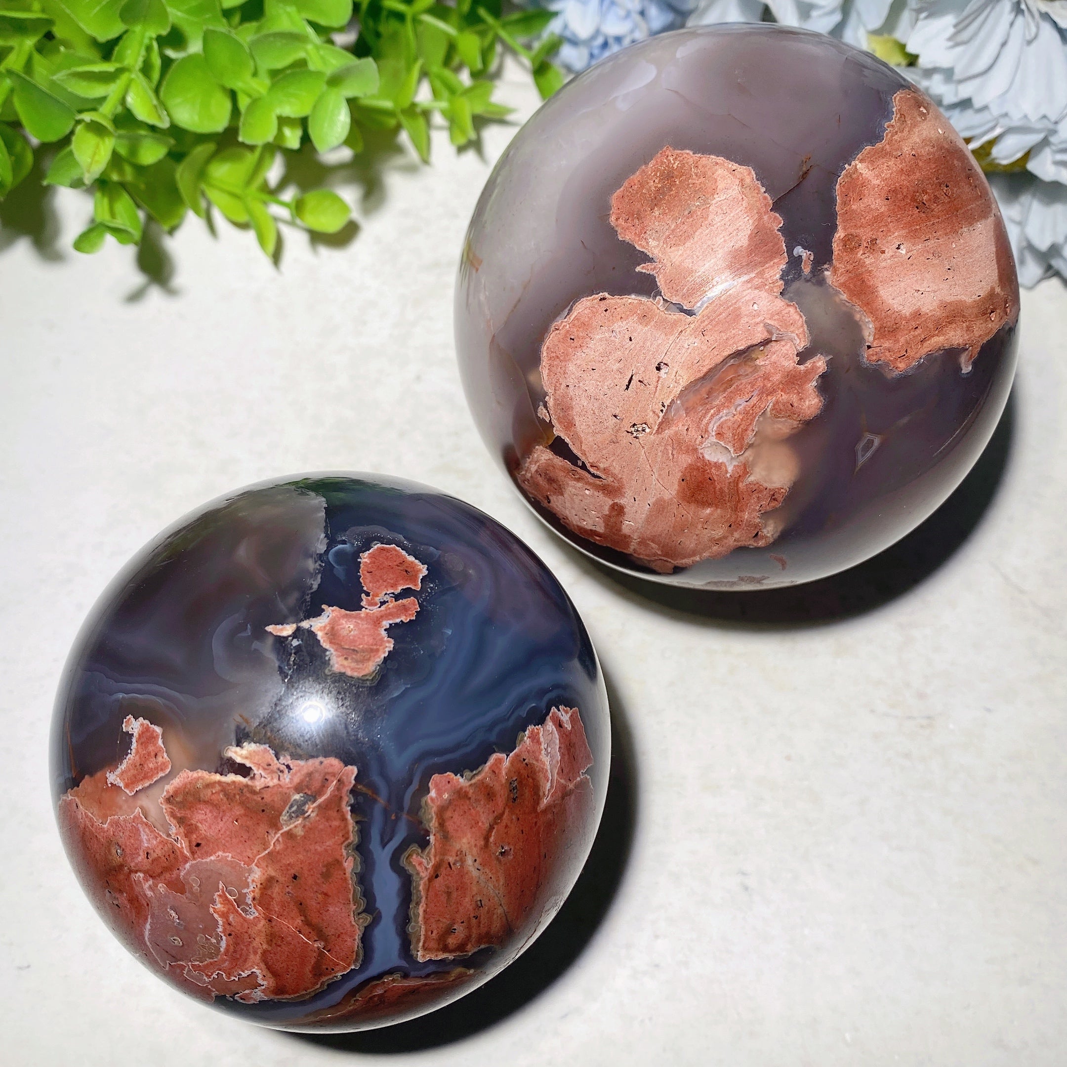 3-Inch Volcanic Agate Crystal Sphere for Healing