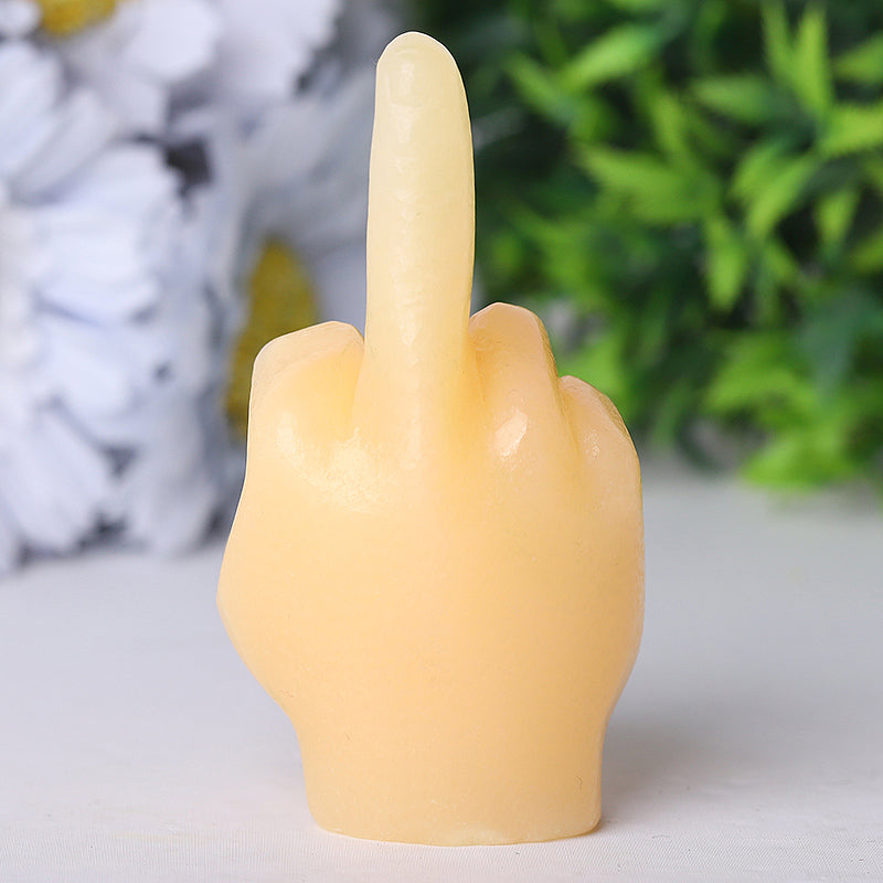3-inch Yellow Jade Hand Crystal Figurine Carving