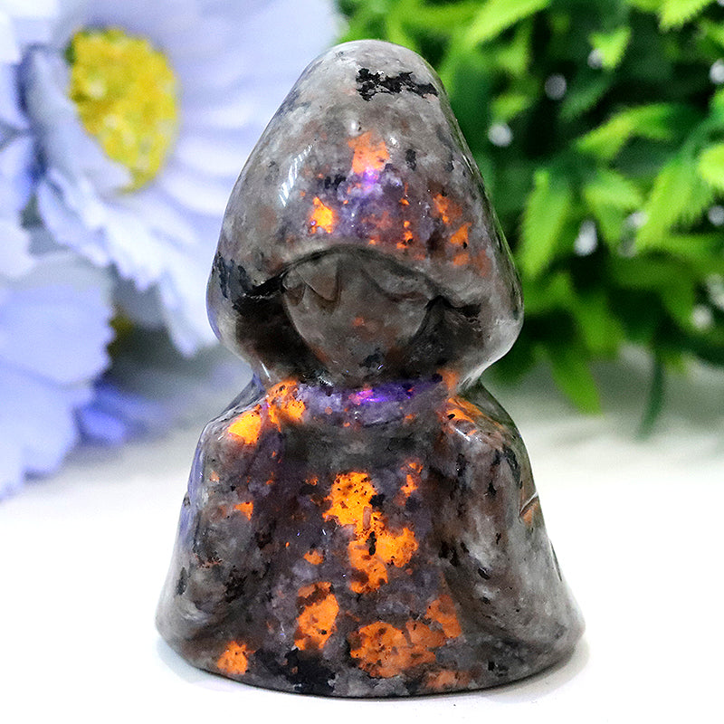 Figurine de sorcière en cristal Yooperlite de 7,6 cm pour décoration d'Halloween