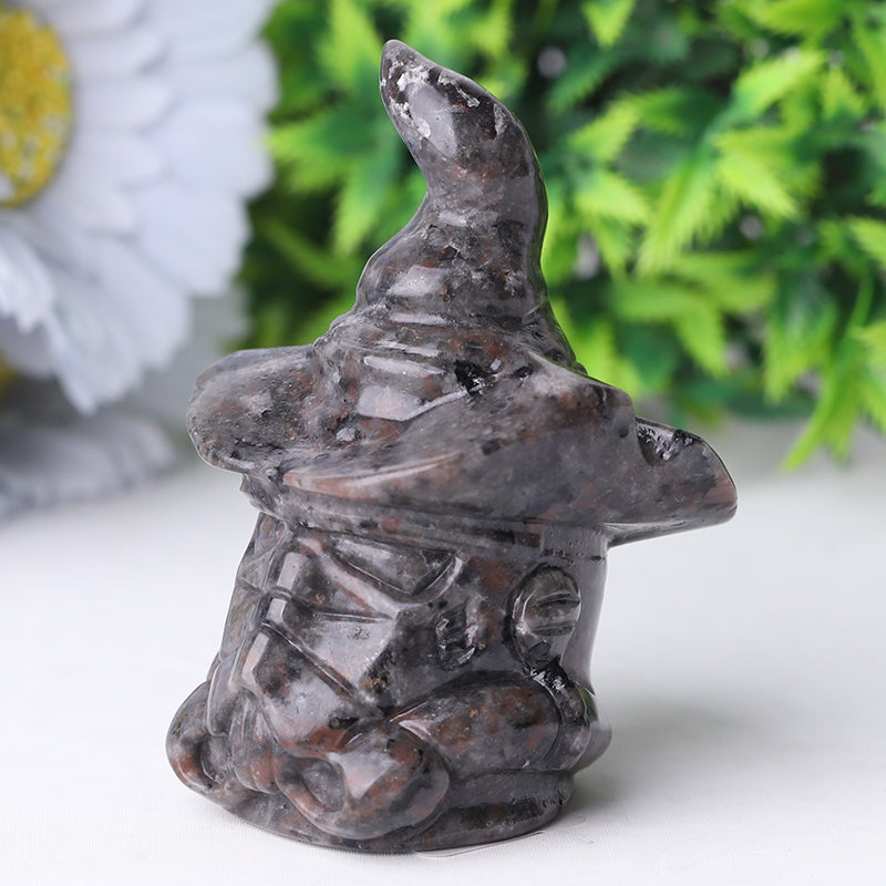 Figurine sculptée en cristal Yooperlite Wizard de 3 pouces