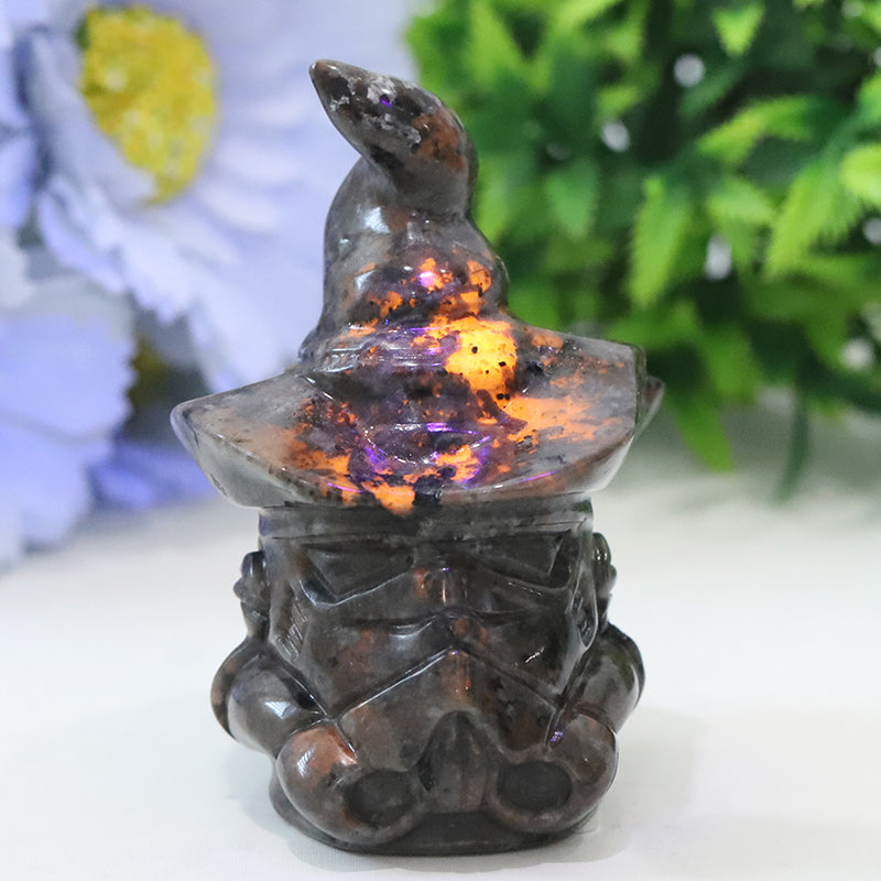 Figurine sculptée en cristal Yooperlite Wizard de 3 pouces