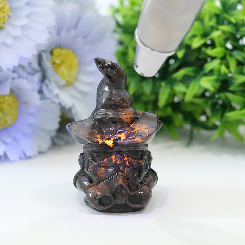 Figurine sculptée en cristal Yooperlite Wizard de 3 pouces