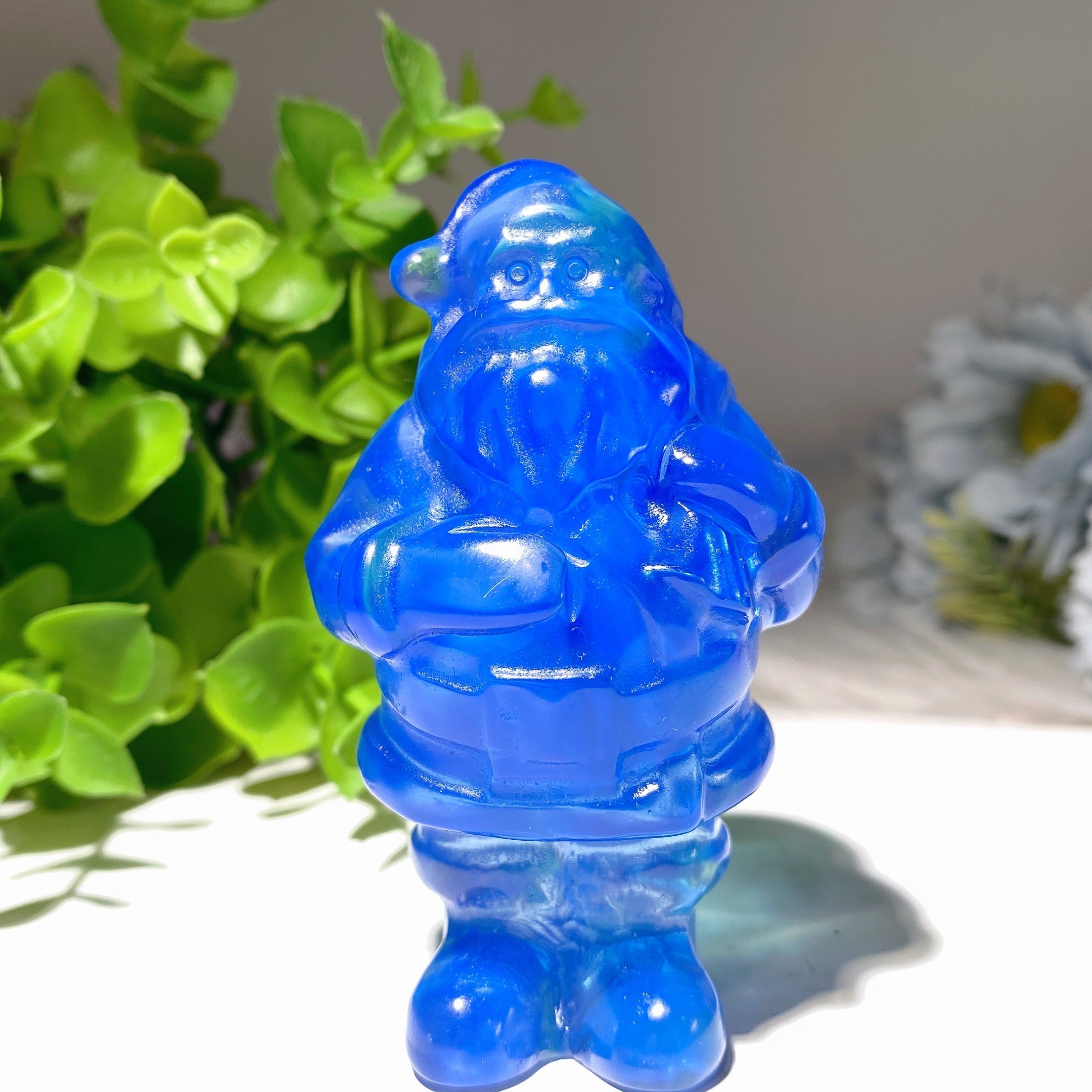 3" Mixed Crystal Santa Claus Figurine 150g Healing Carving
