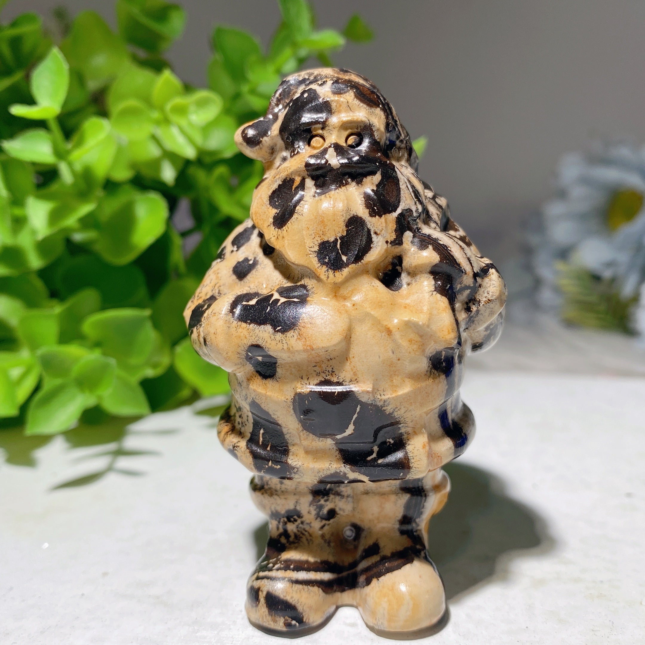3" Mixed Crystal Santa Claus Figurine 150g Healing Carving