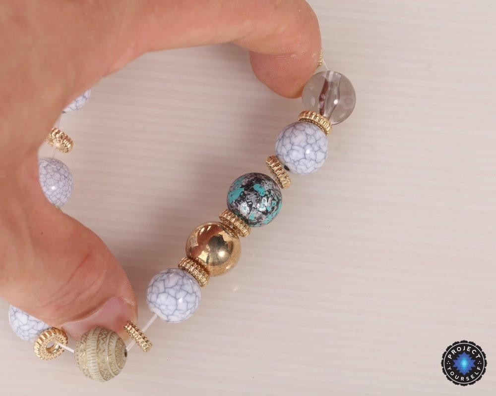 Ensemble de 3 bracelets bohèmes à breloques éléphant en perles de pierre et de bois