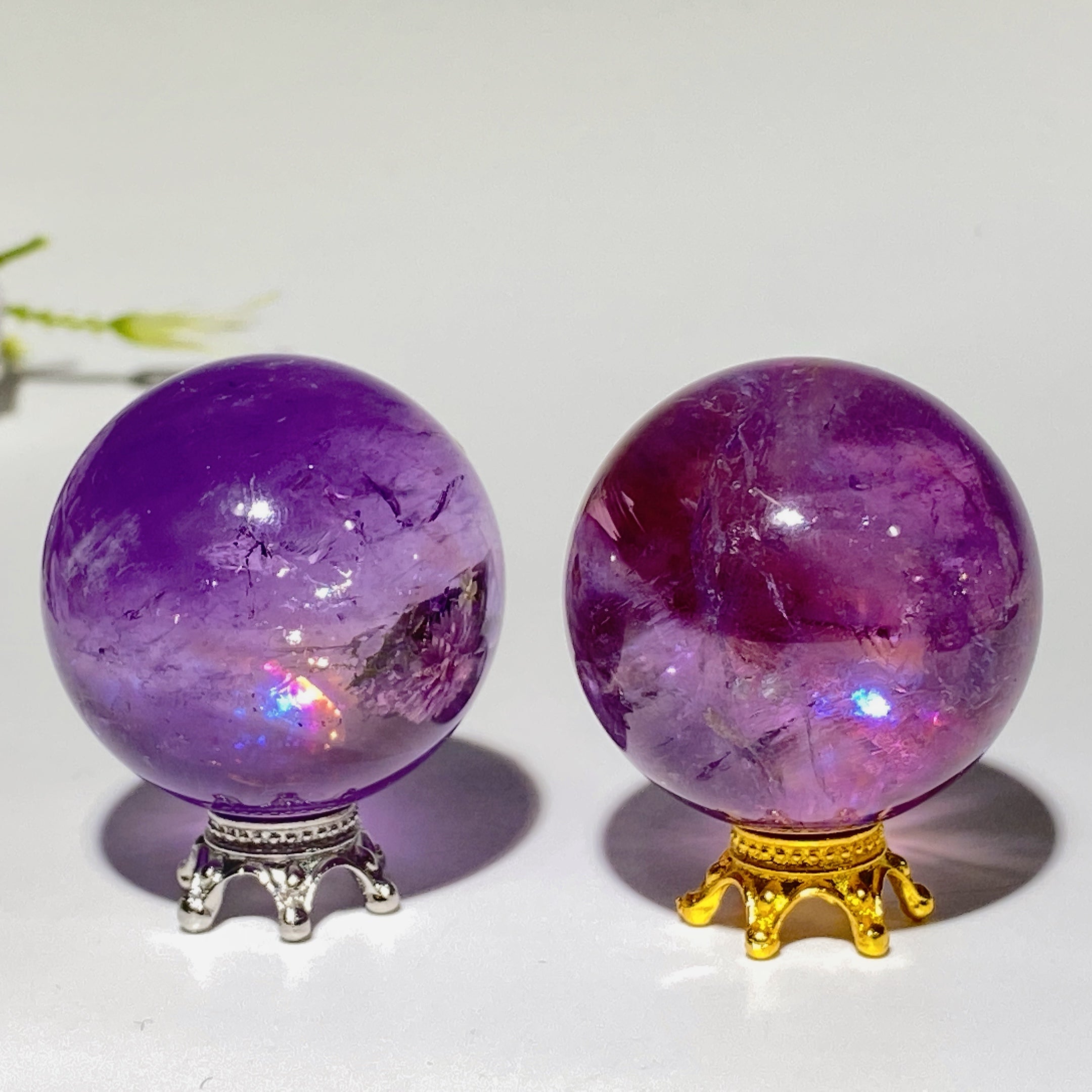 30-35mm Rainbow Amethyst Healing Crystal Sphere
