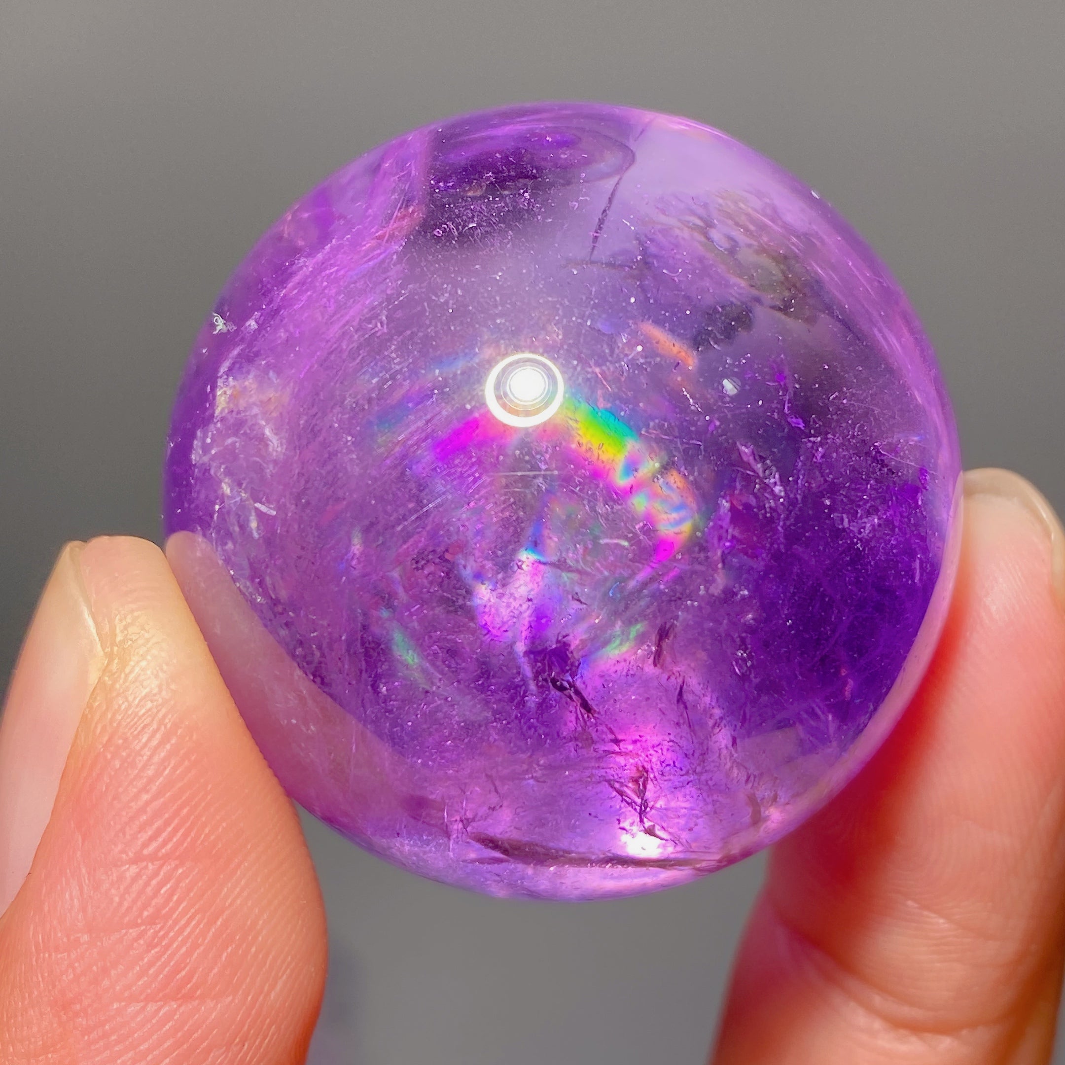 30-35mm Rainbow Amethyst Healing Crystal Sphere