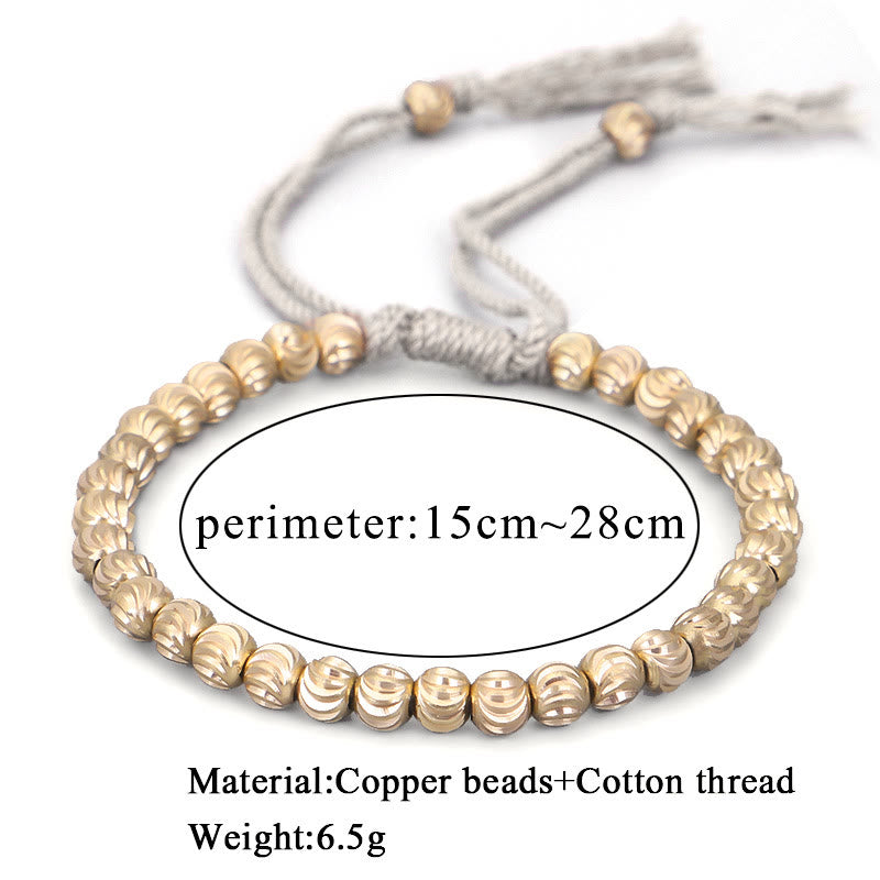 Bracelet spirituel tibétain en perles de cuivre pour la chance et l'équilibre