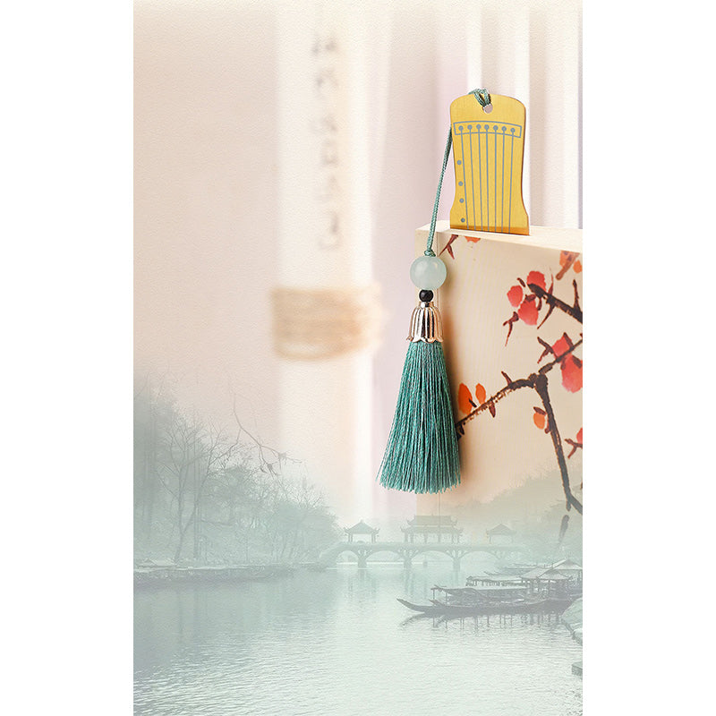 Gold Guzheng Metal Bookmark | Classical Instrument Design