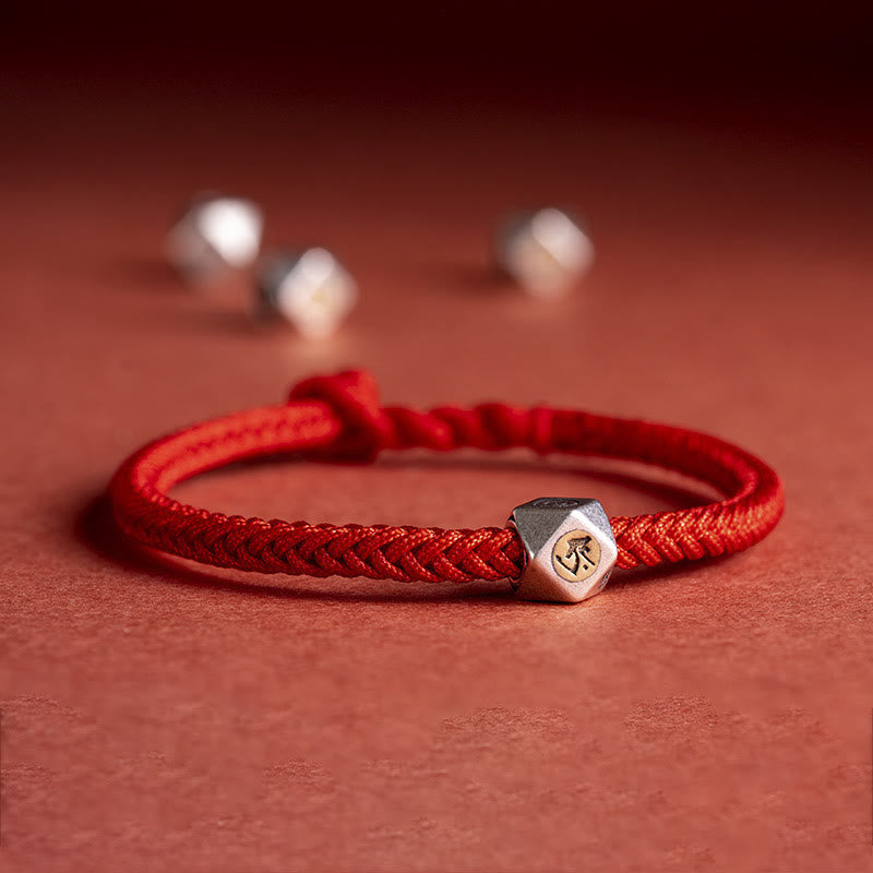 Chinese Zodiac Red String Silver Protection Bracelet
