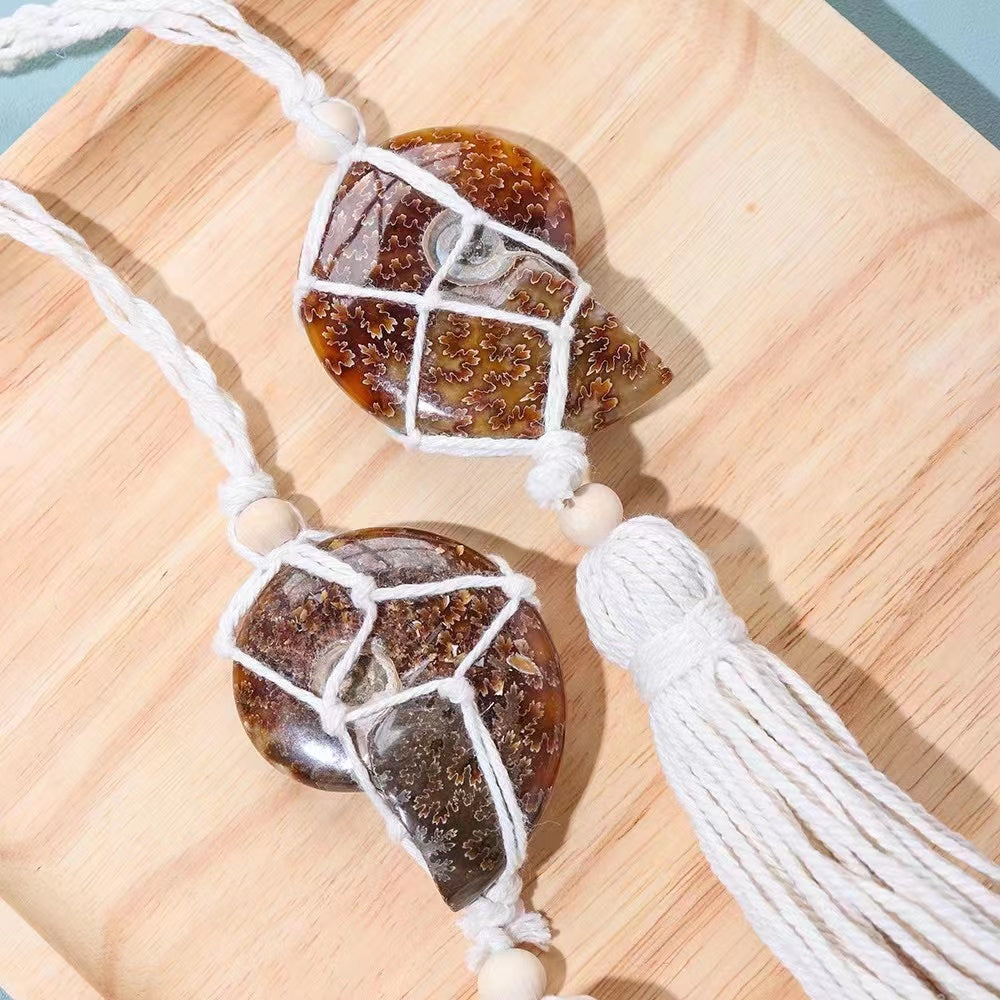 Décoration en cristal d'ammonite suspendue de 30 cm pour l'énergie domestique