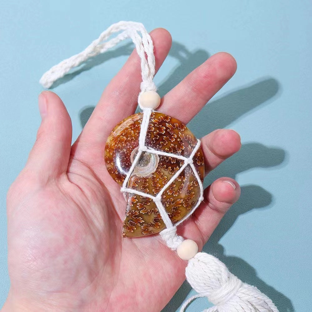 Décoration en cristal d'ammonite suspendue de 30 cm pour l'énergie domestique