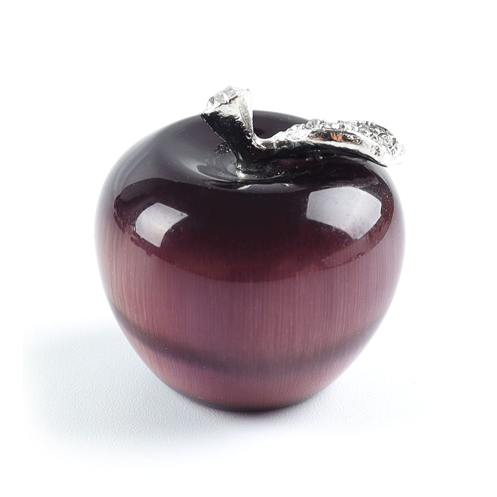 30mm Purple Cat Eye Crystal Apple Figurine for Peace