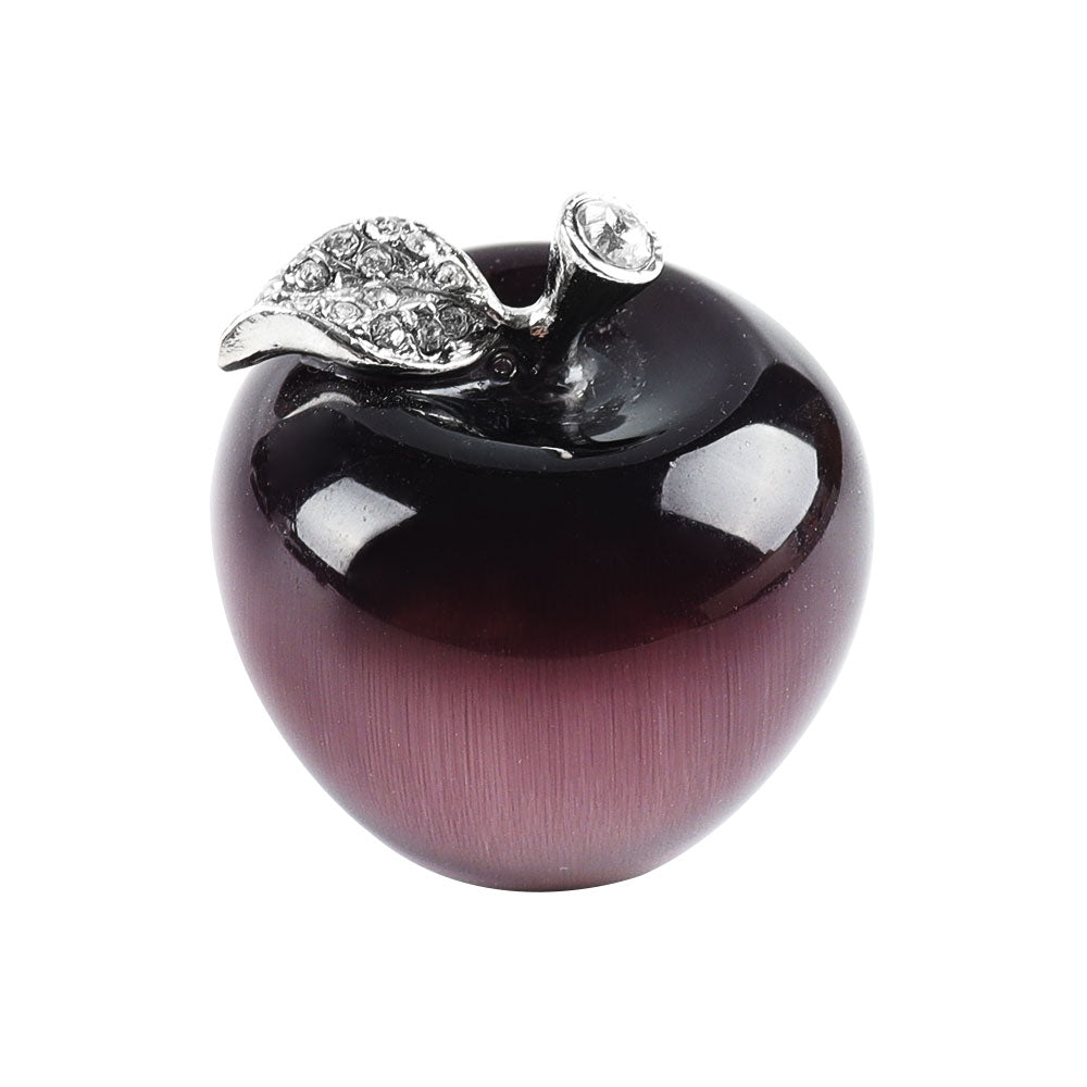 30mm Purple Cat Eye Crystal Apple Figurine for Peace
