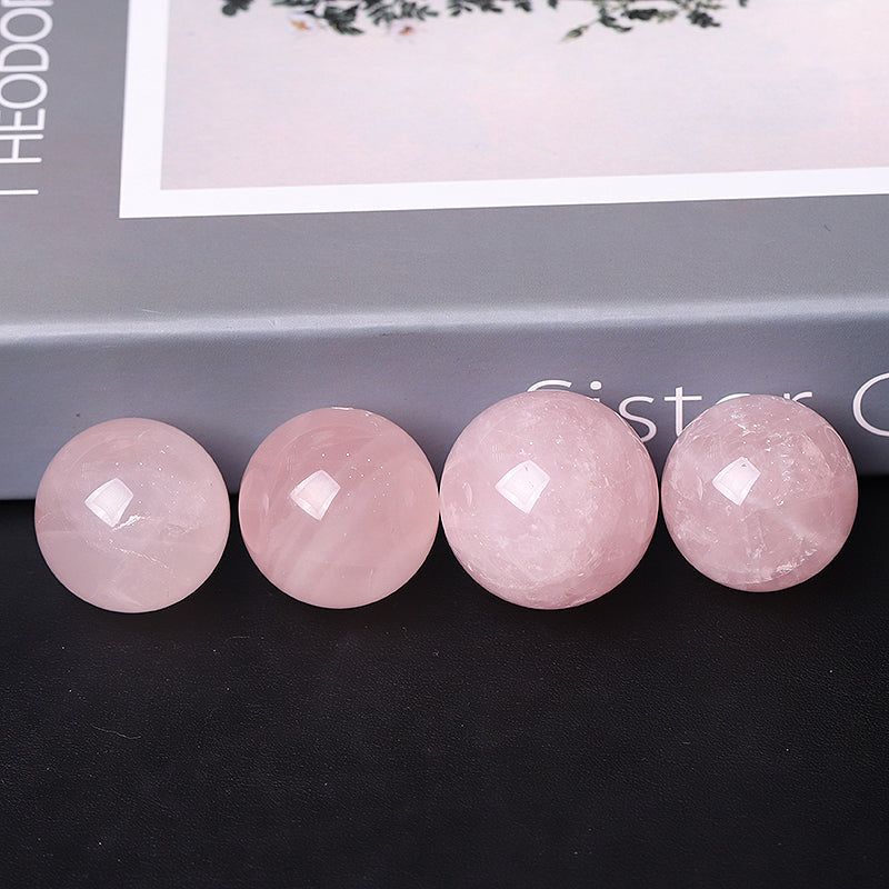30mm Rose Quartz Crystal Sphere for Healing Meditation
