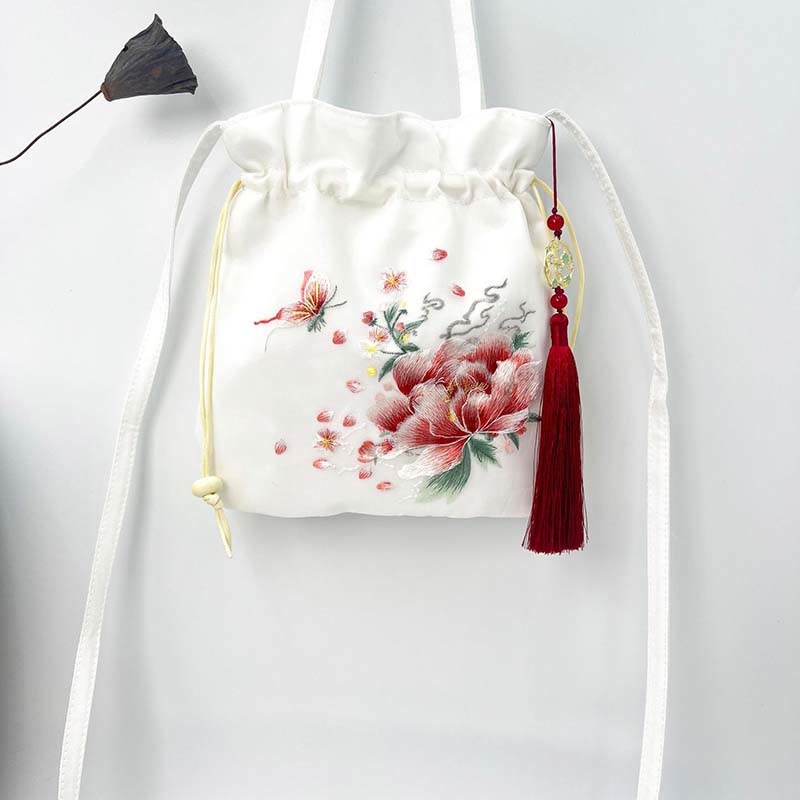 Cotton Linen Yoga Tote Bag with Adjustable Strap 21x22cm