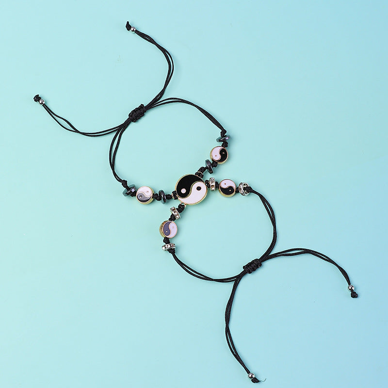 Unisex Yin Yang Hematite Couple Bracelets for Balance & Focus