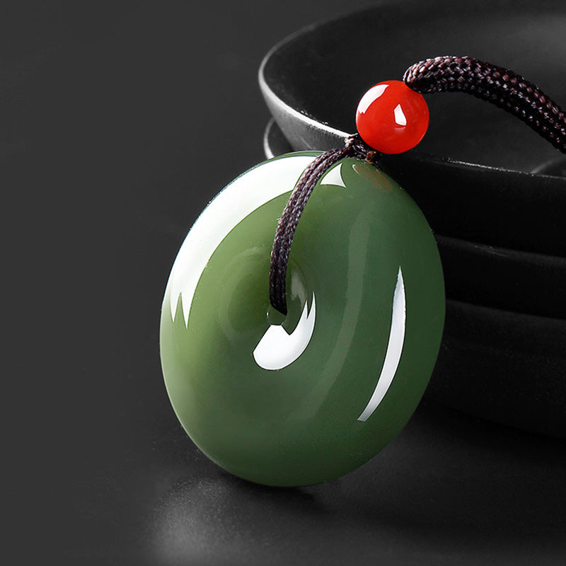 24-28mm Round Jade Prosperity Necklace for Abundance