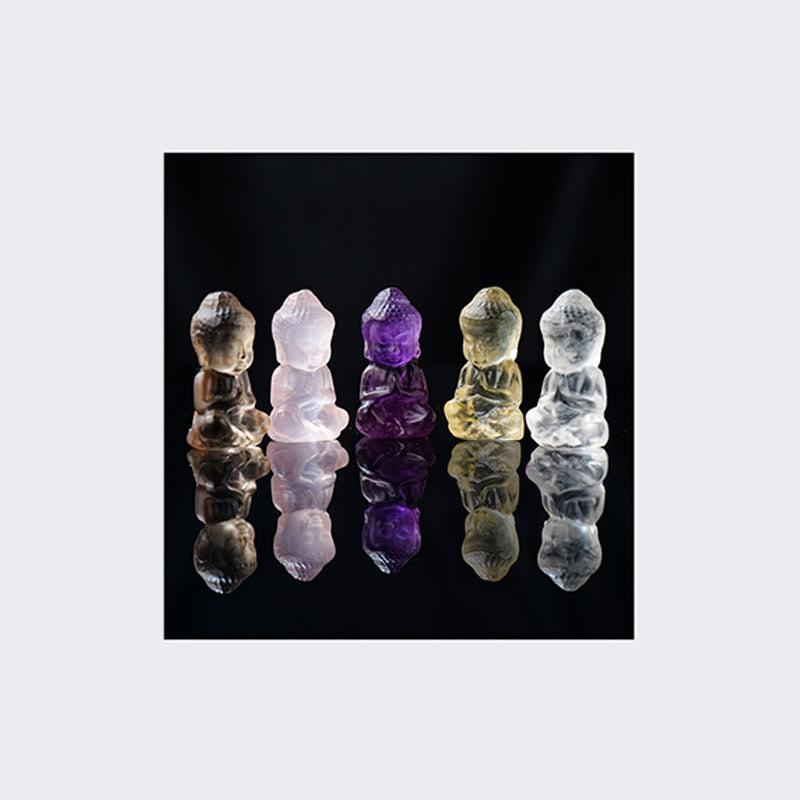 Spiritual Buddha Crystal Necklace with Amethyst and Citrine