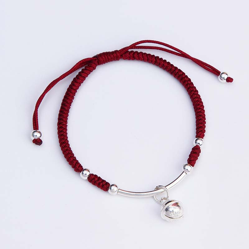 Unisex Red String Bell Bracelet for Protection & Luck