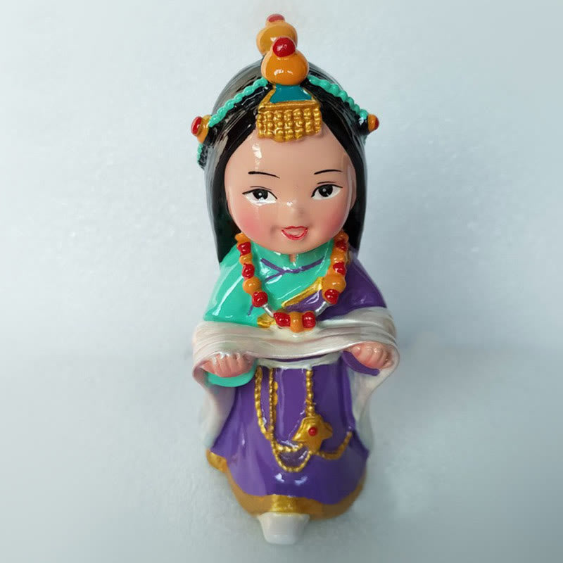 Figurines spirituelles tibétaines peintes à la main de 11 cm