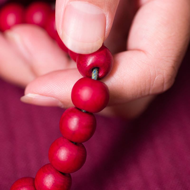 Unisex Abelia Biflora Wood Wrist Mala for Protection & Blessing
