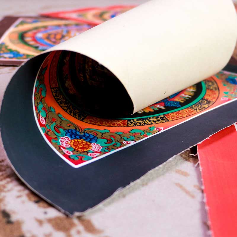 Tapisserie mandala tibétaine 32 cm | Art spirituel fait main