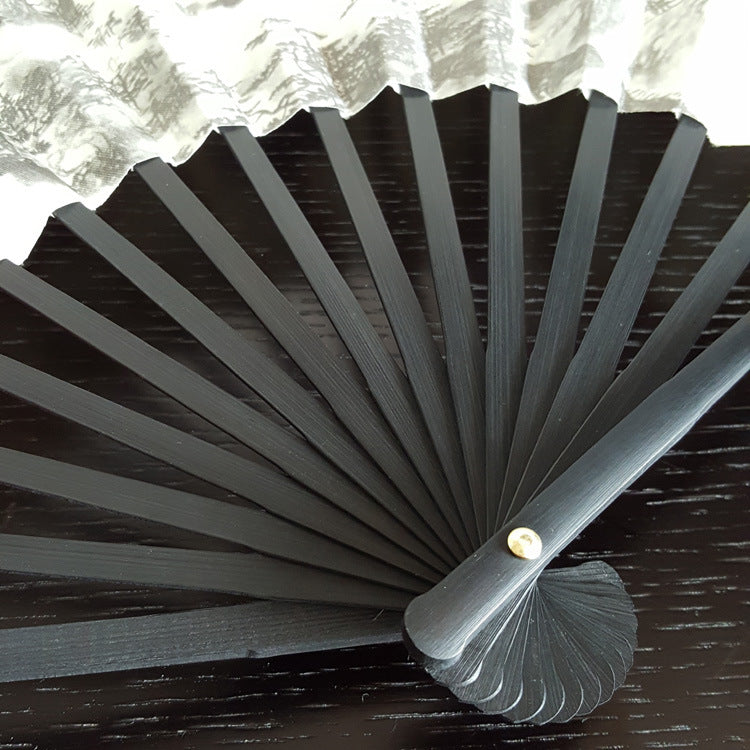 Éventail chinois pliable en bambou de 33,5 cm avec motif Grande Muraille