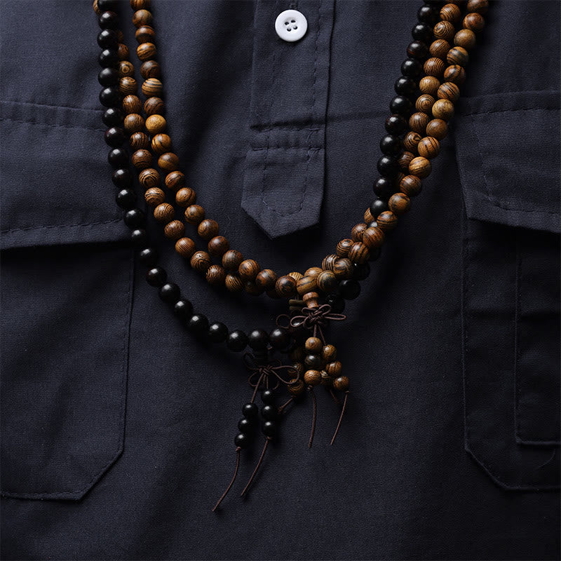108 Beads Wood Mala Bracelet for Meditation & Prayer
