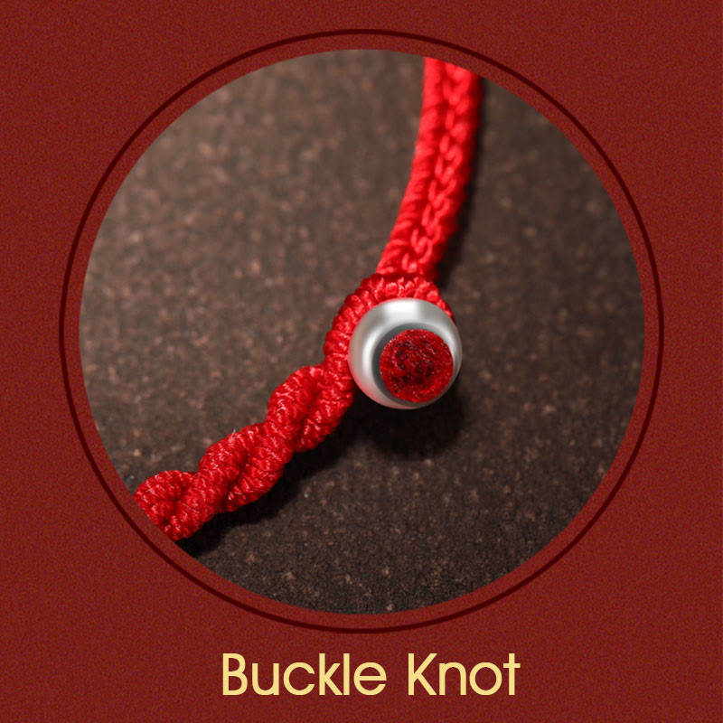 Handmade Red String Bracelet with 999 Gold Beads and King Kong Knot for Protection
