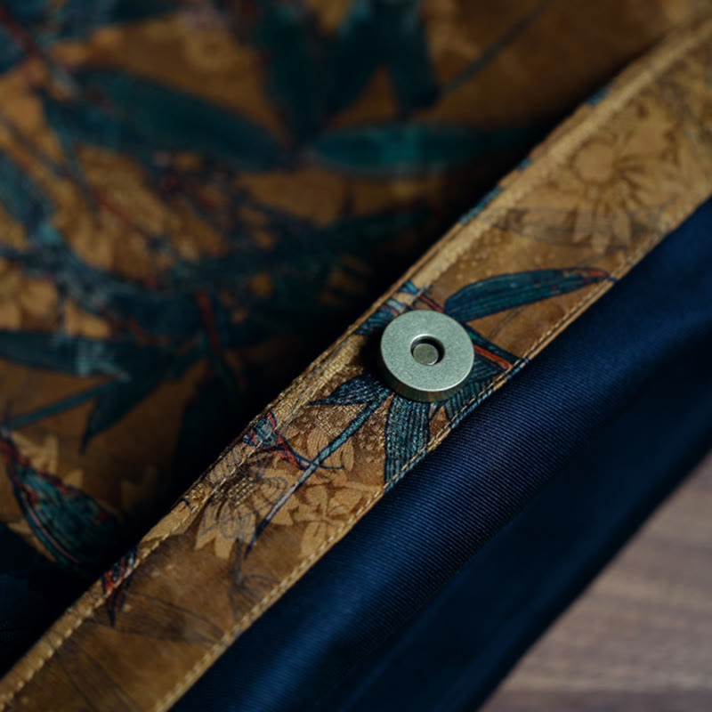Sac à bandoulière en feuilles de bambou spirituelles de 33 cm avec boucle