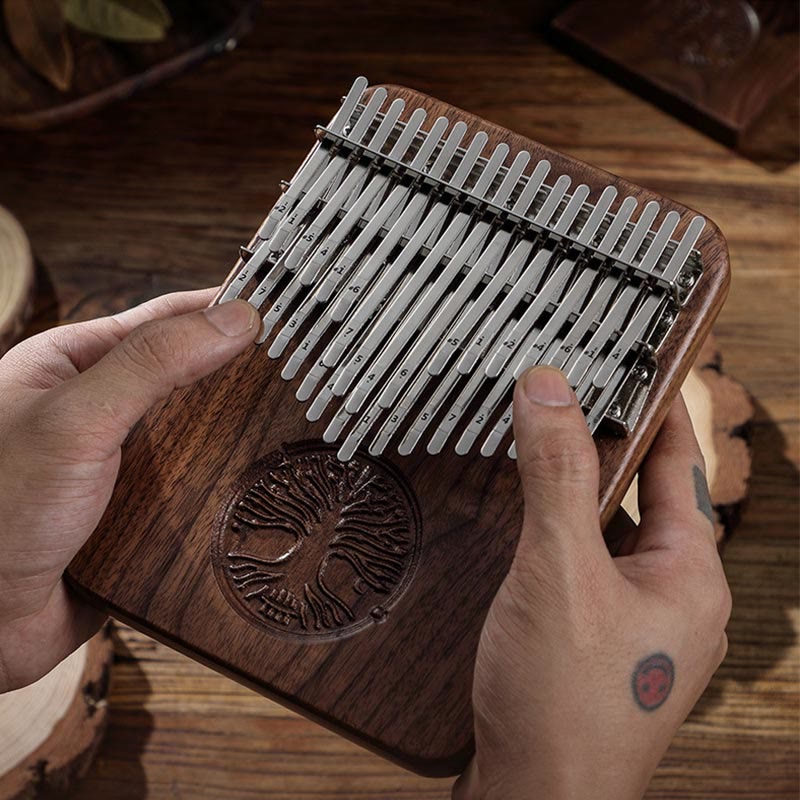 Piano à pouce Kalimba 34 touches avec motif arbre de vie