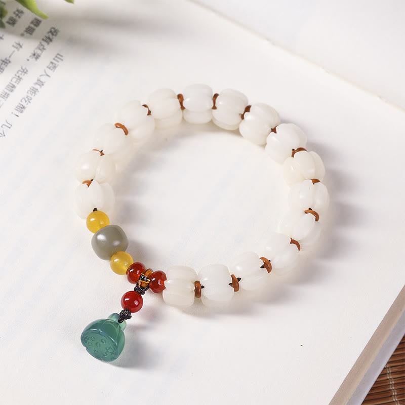 Bodhi Seed Red Agate Lotus Harmony Bracelet
