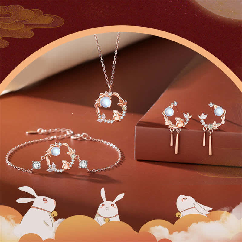 925 Sterling Silver Year of the Rabbit Moonstone Necklace