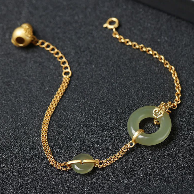 Jade Peace Buckle Bracelet for Prosperity & Harmony