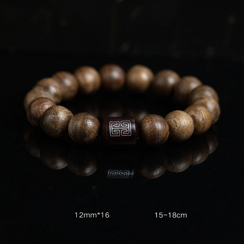 Agarwood Laughing Buddha Meditation Bracelet 10mm 12mm