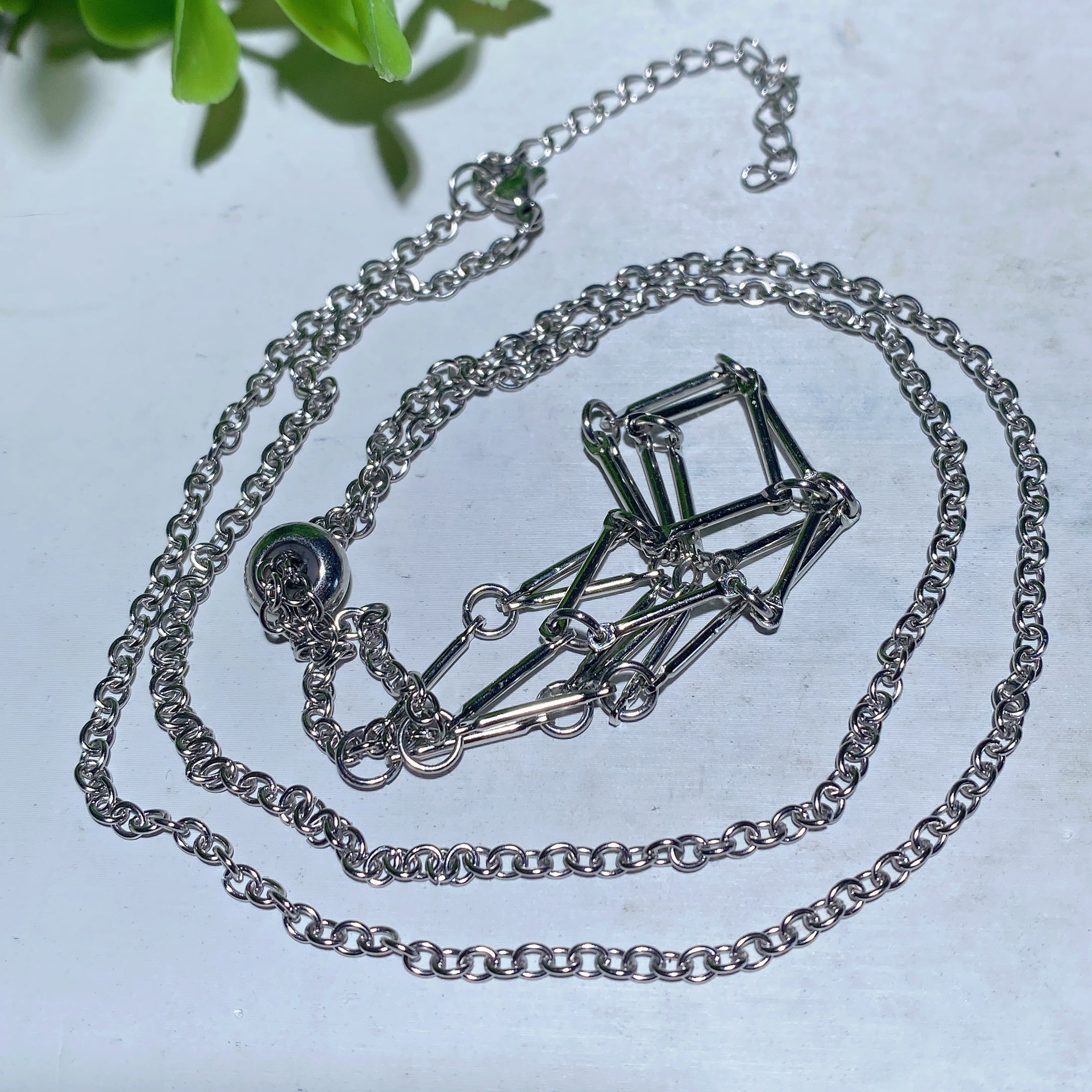 34cm Golden & Silver Web Design Spiritual Necklace