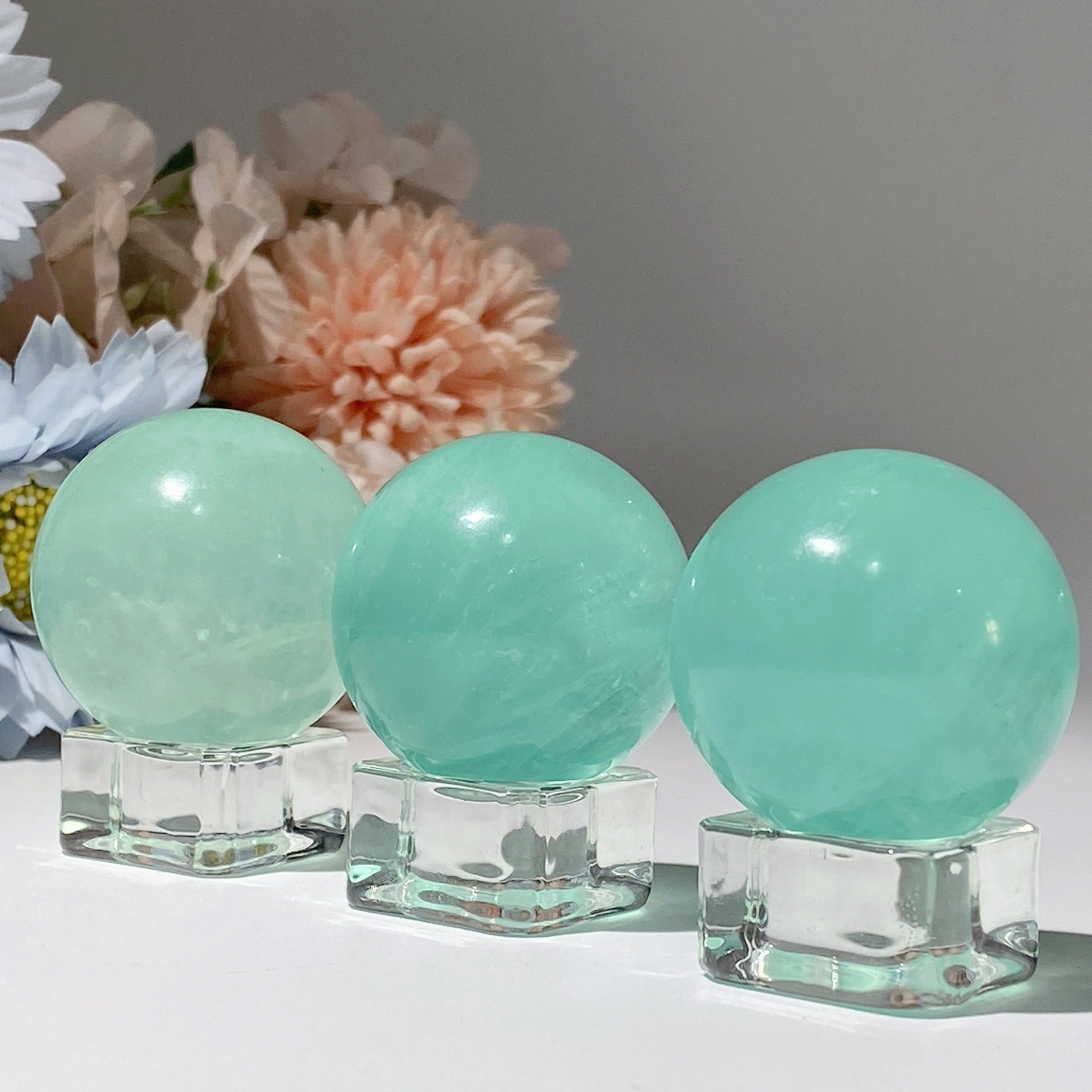 35-40mm Green Fluorite Crystal Sphere for Healing